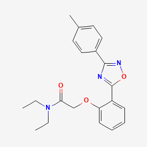 molecular formula C21H23N3O3 B7710604 N,N-diethyl-2-{2-[3-(4-methylphenyl)-1,2,4-oxadiazol-5-yl]phenoxy}acetamide 