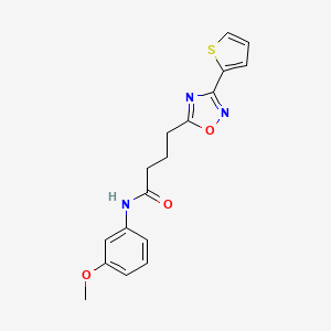 molecular formula C17H17N3O3S B7710655 N-(3-methoxyphenyl)-4-[3-(thiophen-2-yl)-1,2,4-oxadiazol-5-yl]butanamide 