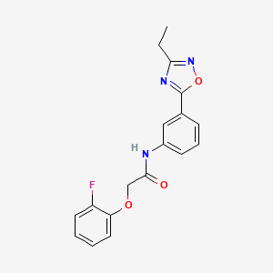 molecular formula C18H16FN3O3 B7710661 N-[3-(3-ethyl-1,2,4-oxadiazol-5-yl)phenyl]-2-(2-fluorophenoxy)acetamide 