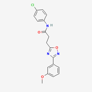 molecular formula C18H16ClN3O3 B7710707 N-(4-chlorophenyl)-3-[3-(3-methoxyphenyl)-1,2,4-oxadiazol-5-yl]propanamide 