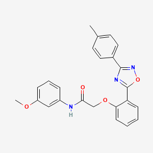 molecular formula C24H21N3O4 B7710764 N-(3-methoxyphenyl)-2-{2-[3-(4-methylphenyl)-1,2,4-oxadiazol-5-yl]phenoxy}acetamide 