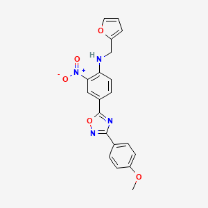 molecular formula C20H16N4O5 B7710780 N-[(Furan-2-YL)methyl]-4-[3-(4-methoxyphenyl)-1,2,4-oxadiazol-5-YL]-2-nitroaniline 