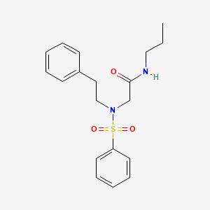 molecular formula C19H24N2O3S B7710797 N-(4-chlorophenyl)-2-[N-(2-phenylethyl)benzenesulfonamido]acetamide 