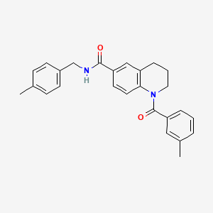 molecular formula C26H26N2O2 B7710820 N-cyclopentyl-1-(3-methylbenzoyl)-1,2,3,4-tetrahydroquinoline-6-carboxamide 