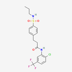molecular formula C19H20ClF3N2O3S B7710827 N-[2-chloro-5-(trifluoromethyl)phenyl]-3-[4-(propylsulfamoyl)phenyl]propanamide 