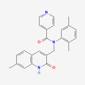 molecular formula C25H23N3O2 B7710831 N-(2,5-dimethylphenyl)-N-((2-hydroxy-7-methylquinolin-3-yl)methyl)isonicotinamide 
