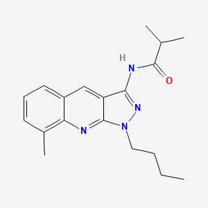molecular formula C19H24N4O B7710852 N-(1-butyl-8-methyl-1H-pyrazolo[3,4-b]quinolin-3-yl)isobutyramide 