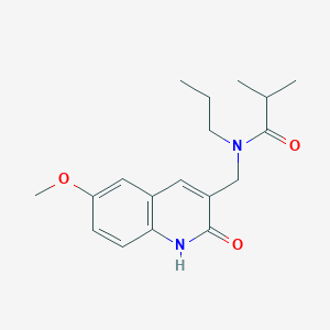 molecular formula C18H24N2O3 B7710856 N-((2-hydroxy-6-methoxyquinolin-3-yl)methyl)-N-propylisobutyramide 