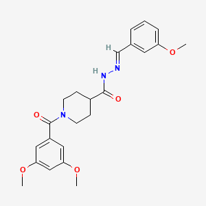 molecular formula C23H27N3O5 B7710861 1-(3,5-dimethoxybenzoyl)-N-[(E)-(3-methoxyphenyl)methylideneamino]piperidine-4-carboxamide 