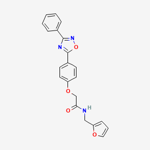 molecular formula C21H17N3O4 B7710891 N-[(Furan-2-YL)methyl]-2-[4-(3-phenyl-1,2,4-oxadiazol-5-YL)phenoxy]acetamide 