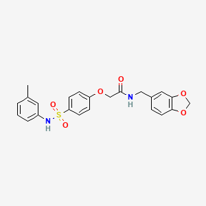 molecular formula C23H22N2O6S B7710950 N-(1,3-benzodioxol-5-ylmethyl)-2-[4-[(3-methylphenyl)sulfamoyl]phenoxy]acetamide 