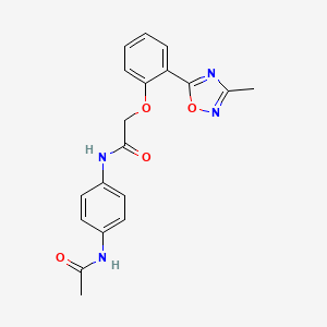 molecular formula C19H18N4O4 B7711033 N-(4-acetamidophenyl)-2-[2-(3-methyl-1,2,4-oxadiazol-5-yl)phenoxy]acetamide 