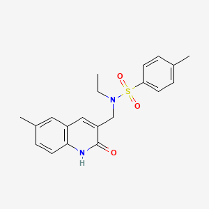 molecular formula C20H22N2O3S B7711155 N-ETHYL-N-[(2-HYDROXY-6-METHYLQUINOLIN-3-YL)METHYL]-4-METHYLBENZENE-1-SULFONAMIDE 