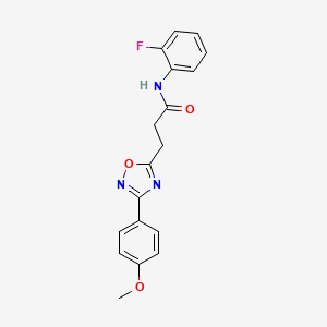molecular formula C18H16FN3O3 B7711171 N-(2-fluorophenyl)-3-[3-(4-methoxyphenyl)-1,2,4-oxadiazol-5-yl]propanamide 