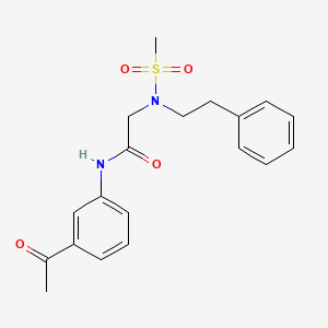 molecular formula C19H22N2O4S B7711237 N-(3-acetylphenyl)-N~2~-(methylsulfonyl)-N~2~-(2-phenylethyl)glycinamide 