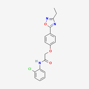 molecular formula C18H16ClN3O3 B7711263 N-(2-chlorophenyl)-2-[4-(3-ethyl-1,2,4-oxadiazol-5-yl)phenoxy]acetamide 
