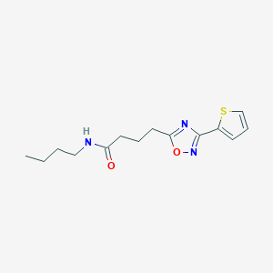 molecular formula C14H19N3O2S B7711279 N-butyl-4-[3-(thiophen-2-yl)-1,2,4-oxadiazol-5-yl]butanamide 