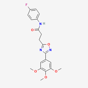 molecular formula C20H20FN3O5 B7711289 N-(4-fluorophenyl)-3-[3-(3,4,5-trimethoxyphenyl)-1,2,4-oxadiazol-5-yl]propanamide 