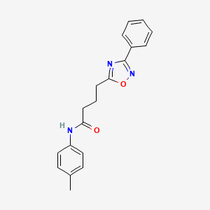 molecular formula C19H19N3O2 B7711310 N-(4-methylphenyl)-4-(3-phenyl-1,2,4-oxadiazol-5-yl)butanamide 