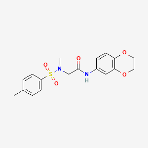 molecular formula C18H20N2O5S B7711368 N-(2,3-dihydro-1,4-benzodioxin-6-yl)-2-[methyl-(4-methylphenyl)sulfonylamino]acetamide 