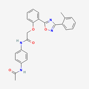 molecular formula C25H22N4O4 B7711389 N-(4-Acetamidophenyl)-2-{2-[3-(2-methylphenyl)-1,2,4-oxadiazol-5-YL]phenoxy}acetamide 