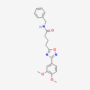 molecular formula C21H23N3O4 B7711390 N-benzyl-4-[3-(3,4-dimethoxyphenyl)-1,2,4-oxadiazol-5-yl]butanamide 