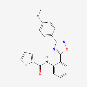 molecular formula C20H15N3O3S B7711472 N-[2-[3-(4-methoxyphenyl)-1,2,4-oxadiazol-5-yl]phenyl]thiophene-2-carboxamide 