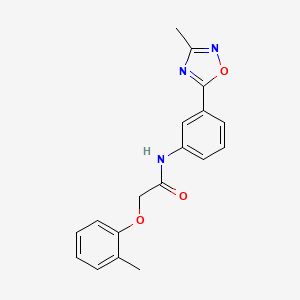 molecular formula C18H17N3O3 B7711580 N-[3-(3-methyl-1,2,4-oxadiazol-5-yl)phenyl]-2-(2-methylphenoxy)acetamide 