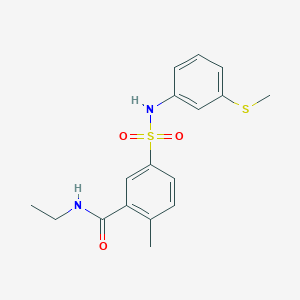 molecular formula C17H20N2O3S2 B7711638 N-ethyl-2-methyl-5-{[3-(methylsulfanyl)phenyl]sulfamoyl}benzamide 