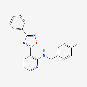 molecular formula C21H18N4O B7711645 N-[(4-methylphenyl)methyl]-3-(3-phenyl-1,2,4-oxadiazol-5-yl)pyridin-2-amine 