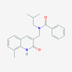 molecular formula C22H24N2O2 B7711668 N-[(8-methyl-2-oxo-1H-quinolin-3-yl)methyl]-N-(2-methylpropyl)benzamide 
