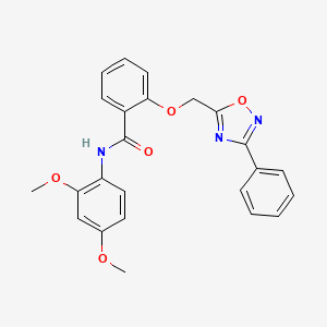 molecular formula C24H21N3O5 B7711760 N-(2,4-dimethoxyphenyl)-2-[(3-phenyl-1,2,4-oxadiazol-5-yl)methoxy]benzamide 