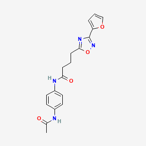 molecular formula C18H18N4O4 B7711870 N-(4-acetamidophenyl)-4-[3-(furan-2-yl)-1,2,4-oxadiazol-5-yl]butanamide 