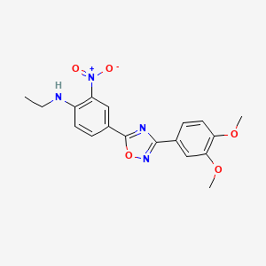 molecular formula C18H18N4O5 B7712037 4-[3-(3,4-dimethoxyphenyl)-1,2,4-oxadiazol-5-yl]-N-ethyl-2-nitroaniline 