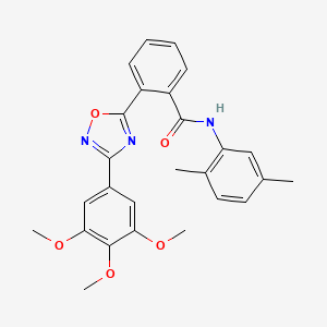 molecular formula C26H25N3O5 B7712110 N-(2,5-dimethylphenyl)-2-[3-(3,4,5-trimethoxyphenyl)-1,2,4-oxadiazol-5-yl]benzamide 