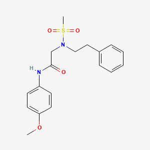 molecular formula C18H22N2O4S B7712162 N-(4-methoxyphenyl)-N~2~-(methylsulfonyl)-N~2~-(2-phenylethyl)glycinamide 