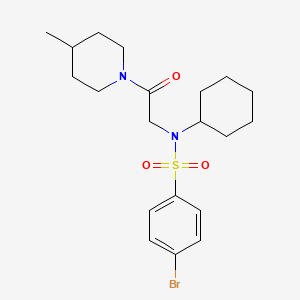 molecular formula C20H29BrN2O3S B7712170 4-bromo-N-cyclohexyl-N-[2-(4-methylpiperidin-1-yl)-2-oxoethyl]benzenesulfonamide 
