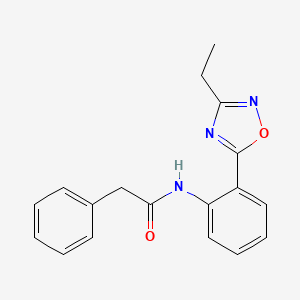 molecular formula C18H17N3O2 B7712181 N-[2-(3-ethyl-1,2,4-oxadiazol-5-yl)phenyl]-2-phenylacetamide 