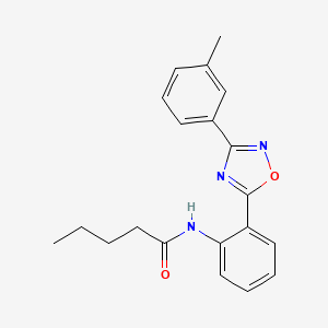 molecular formula C20H21N3O2 B7712352 N-{2-[3-(3-methylphenyl)-1,2,4-oxadiazol-5-yl]phenyl}pentanamide 