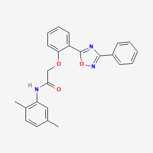 molecular formula C24H21N3O3 B7712355 N-(2,5-dimethylphenyl)-2-[2-(3-phenyl-1,2,4-oxadiazol-5-yl)phenoxy]acetamide 