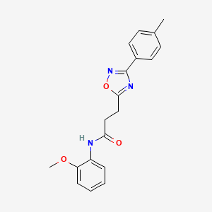 molecular formula C19H19N3O3 B7712360 N-(2-methoxyphenyl)-3-[3-(4-methylphenyl)-1,2,4-oxadiazol-5-yl]propanamide 