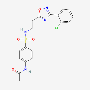 molecular formula C18H17ClN4O4S B7712394 N-[4-({2-[3-(2-CHLOROPHENYL)-1,2,4-OXADIAZOL-5-YL]ETHYL}SULFAMOYL)PHENYL]ACETAMIDE CAS No. 876902-81-7