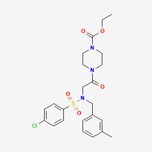 molecular formula C23H28ClN3O5S B7712520 ETHYL 4-(2-{N-[(3-METHYLPHENYL)METHYL]4-CHLOROBENZENESULFONAMIDO}ACETYL)PIPERAZINE-1-CARBOXYLATE 
