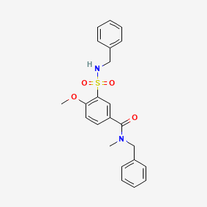 molecular formula C23H24N2O4S B7712623 N-benzyl-3-(benzylsulfamoyl)-4-methoxy-N-methylbenzamide 