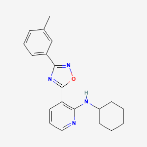 molecular formula C20H22N4O B7712636 N-cyclohexyl-3-[3-(3-methylphenyl)-1,2,4-oxadiazol-5-yl]pyridin-2-amine 