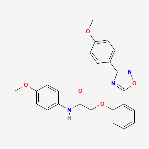 molecular formula C24H21N3O5 B7712642 N-(4-methoxyphenyl)-2-{2-[3-(4-methoxyphenyl)-1,2,4-oxadiazol-5-yl]phenoxy}acetamide 