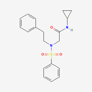 molecular formula C19H22N2O3S B7712670 N-cyclopropyl-N~2~-(2-phenylethyl)-N~2~-(phenylsulfonyl)glycinamide 