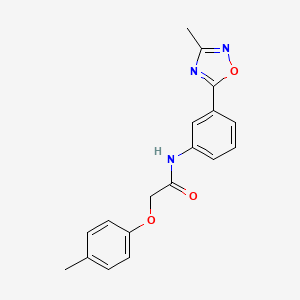 molecular formula C18H17N3O3 B7712726 N-[3-(3-methyl-1,2,4-oxadiazol-5-yl)phenyl]-2-(4-methylphenoxy)acetamide 