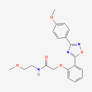 molecular formula C20H21N3O5 B7712764 N-(2-methoxyethyl)-2-{2-[3-(4-methoxyphenyl)-1,2,4-oxadiazol-5-yl]phenoxy}acetamide 