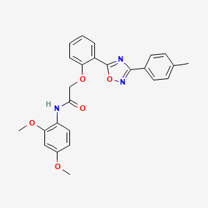 molecular formula C25H23N3O5 B7712829 N-(2,4-dimethoxyphenyl)-2-{2-[3-(4-methylphenyl)-1,2,4-oxadiazol-5-yl]phenoxy}acetamide 